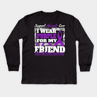 I Wear Purple For My Friend Pancreatic Cancer Aware Kids Long Sleeve T-Shirt